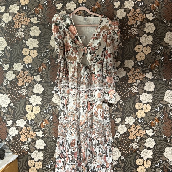 NWOT HEMANT AND NANDITA Tana Cut Out Midi Dress in Off White size small - Picture 4 of 6